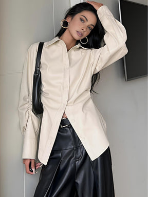 Veste simili cuir style décontracté - Éclat