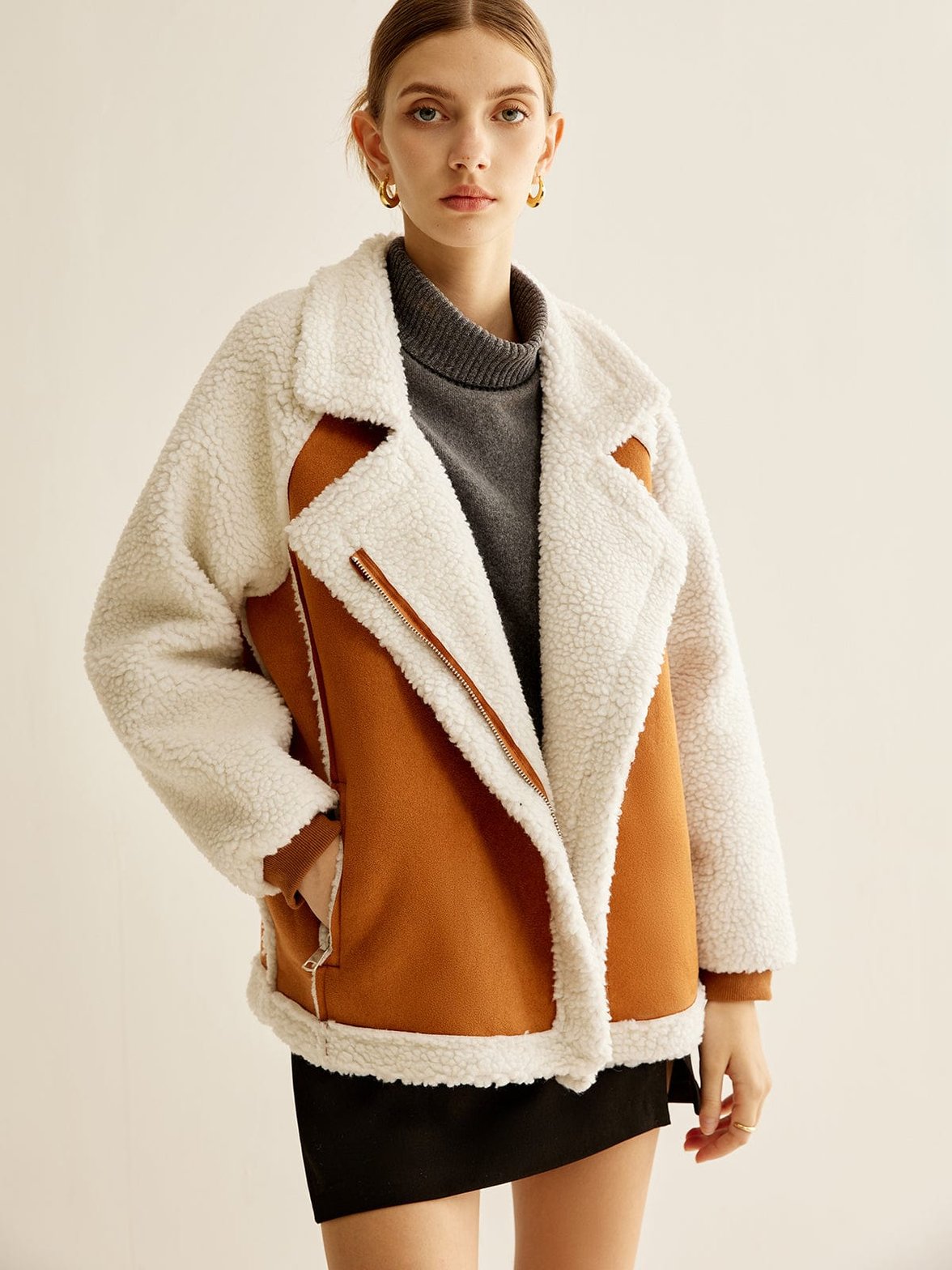 Veste polaire bicolore coupe élégante