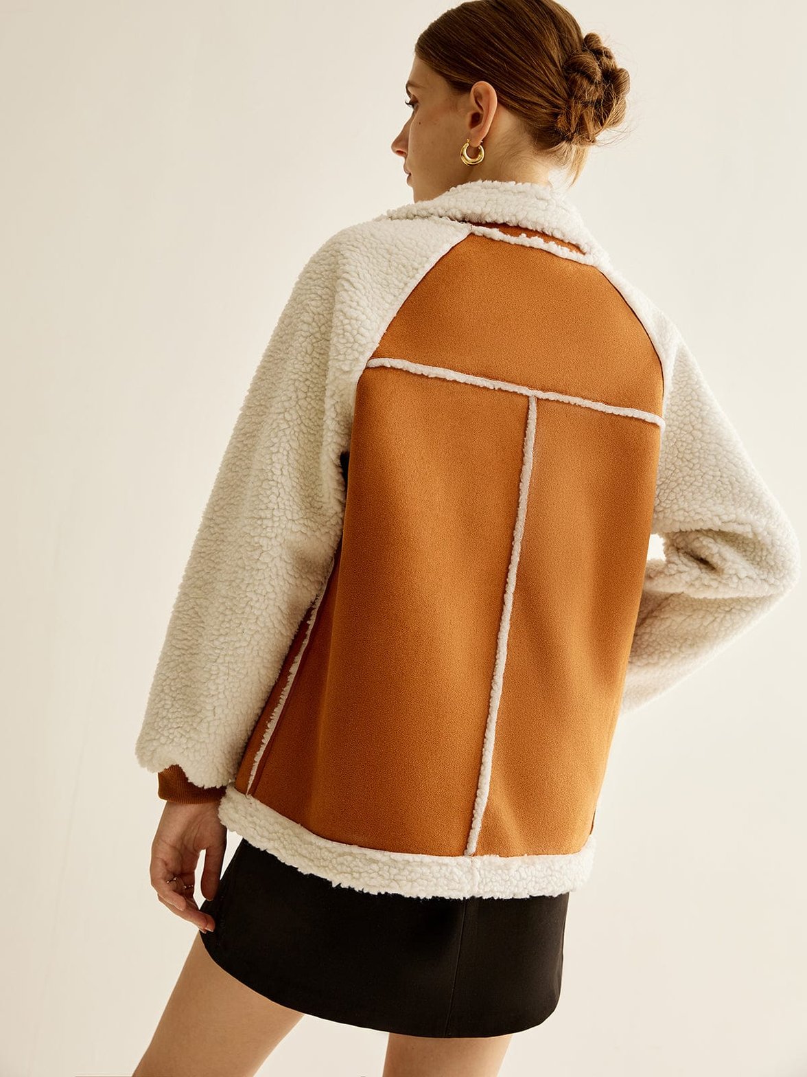 Veste polaire bicolore style décontracté