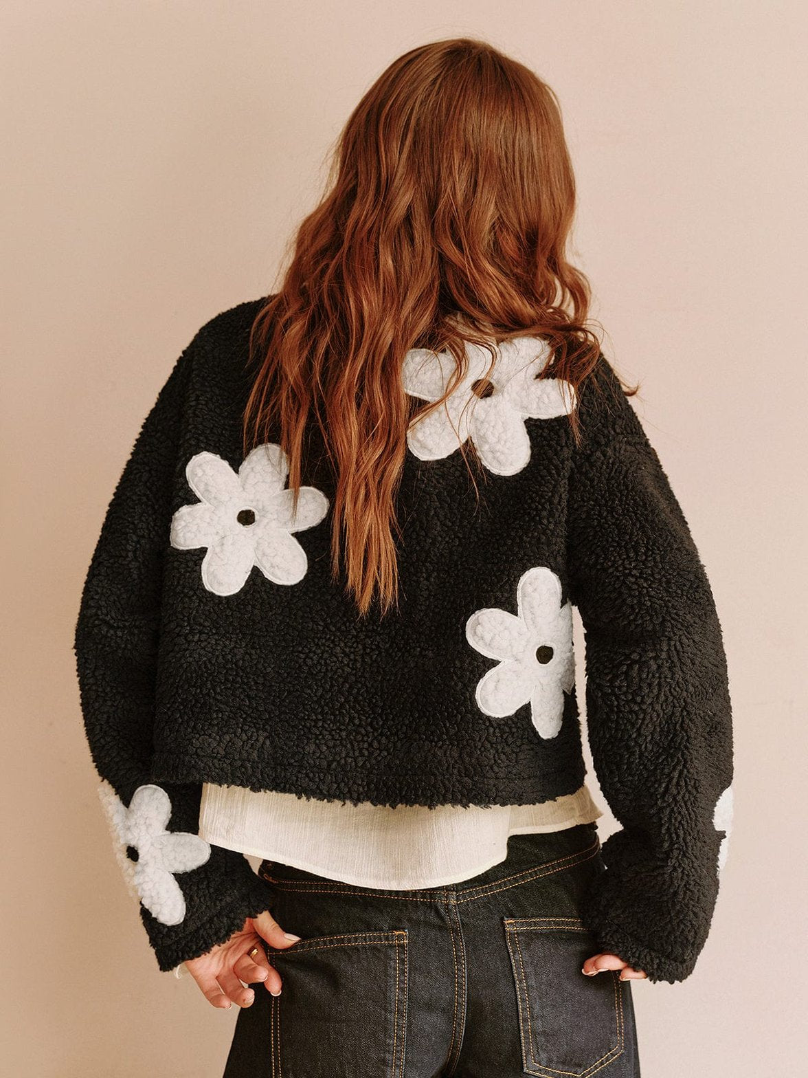Veste polaire détail floral élégance