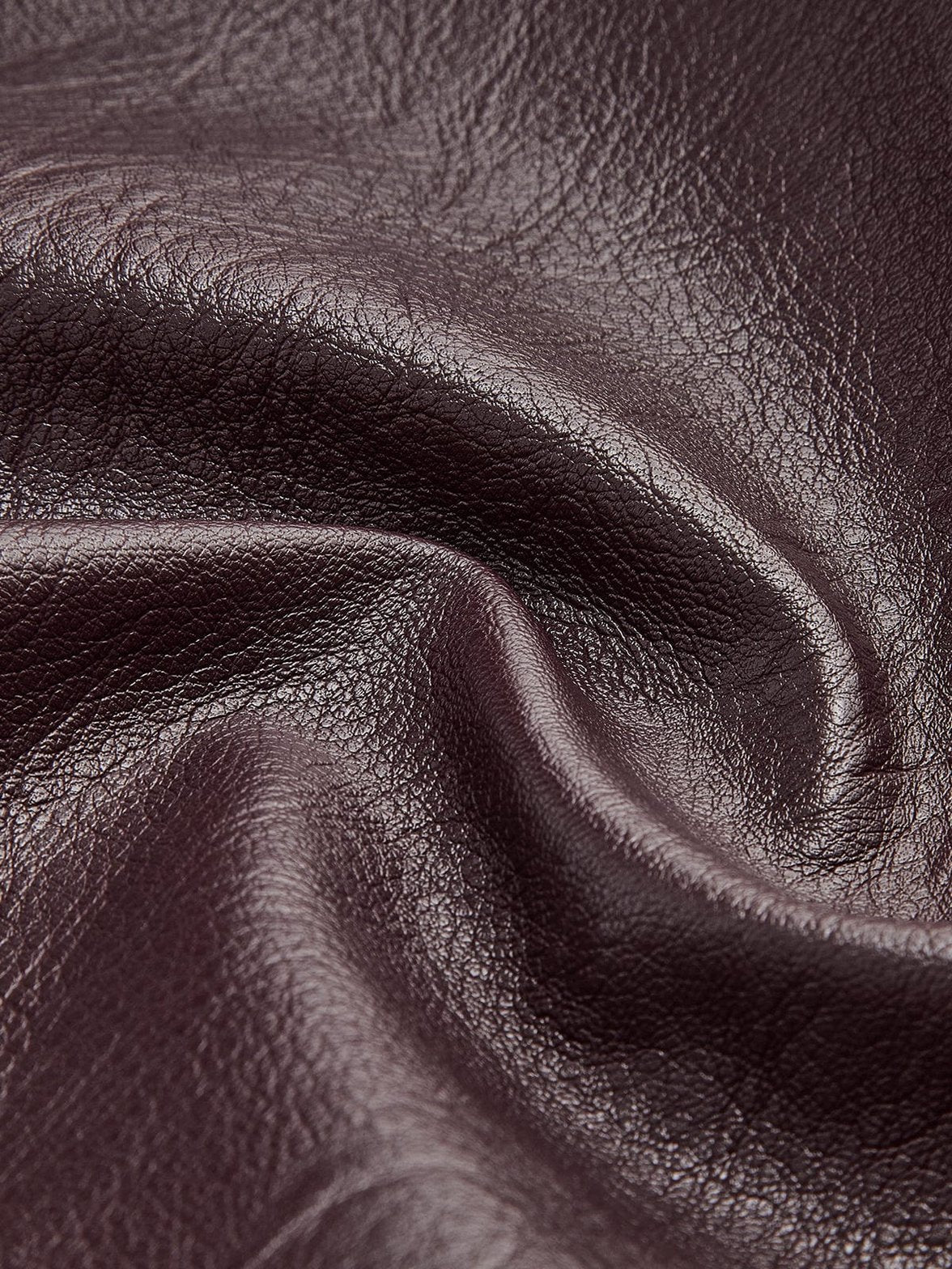 Veste simili cuir marron détail col nuage