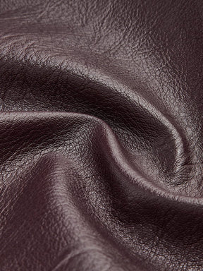 Veste simili cuir marron détail col nuage