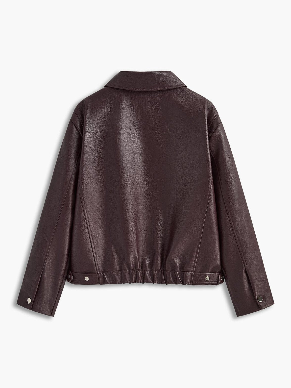 Veste simili cuir marron vue de côté étoile