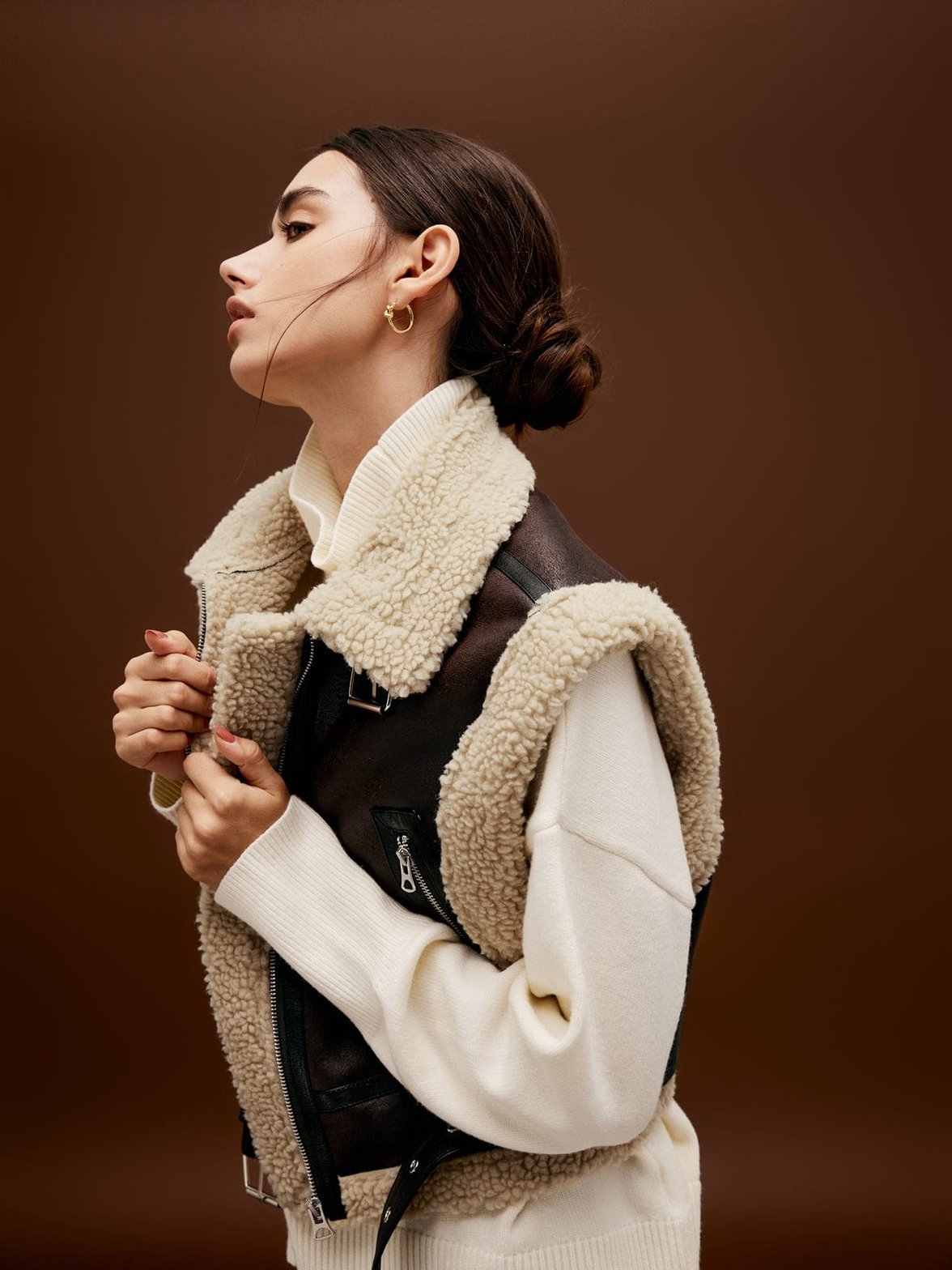 Veste sans manches bimatière harmonie