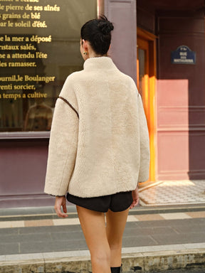 Veste sherpa détail col gracieux
