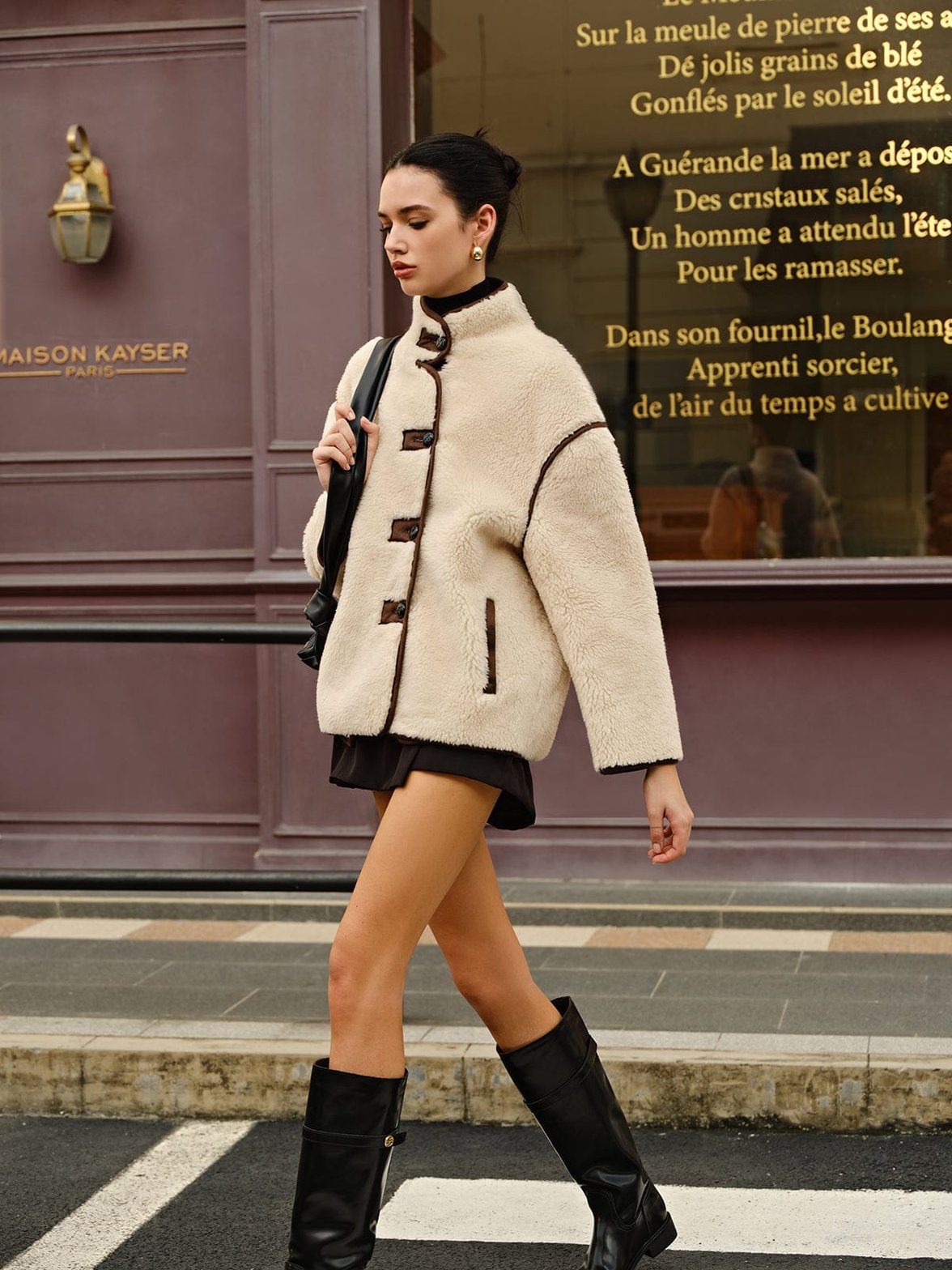 Veste sherpa coupe décontractée doux