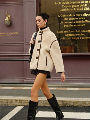 Veste sherpa coupe décontractée doux