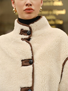 Veste sherpa détail boutons confort
