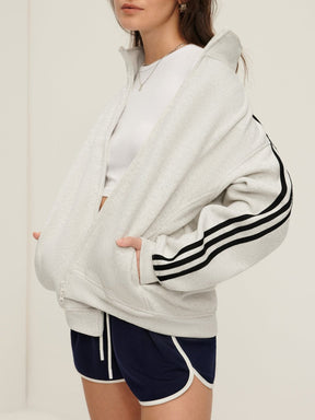 Veste sportive zippée blanche détail zip vent