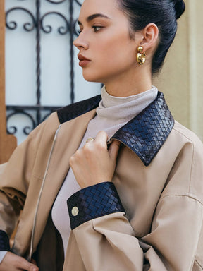Veste en cuir avec poches style liberté