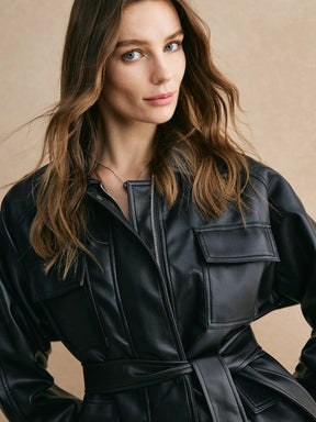 Veste simili cuir élégante intemporelle
