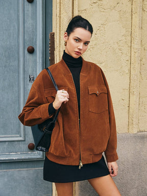 Veste daim marron détail manche pluie