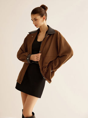 Veste daim marron vue dos style étoile