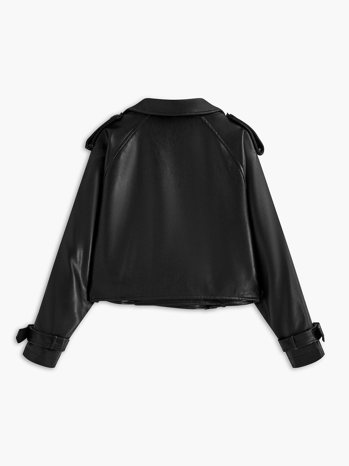 Veste perfecto noir en simili cuir vue de dos soleil