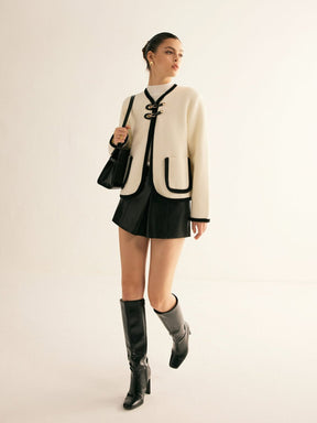 Veste tweed vue de profil cristal