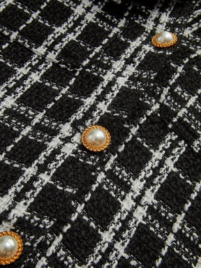 Veste tweed détail tissu et motifs élégance
