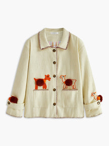 Veste tweed élégante vue de face soleil