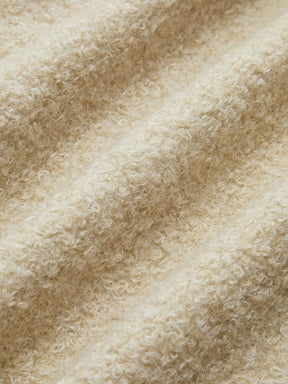 Veste tweed oversize beige détail poche douceur