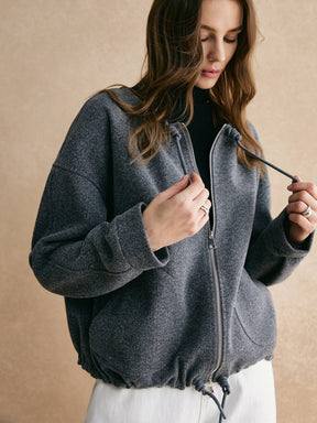 Veste zippée grise élégance