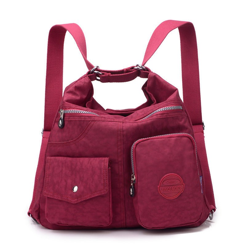 Sac à dos bandoulière convertible bordeaux jolieandjuliette multipoches polyvalent femme