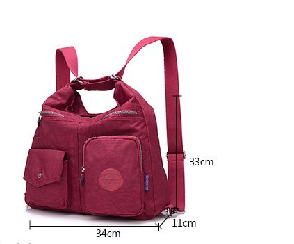 Sac à dos besace rouge jolieandjuliette multipoches compact pratique femme voyage