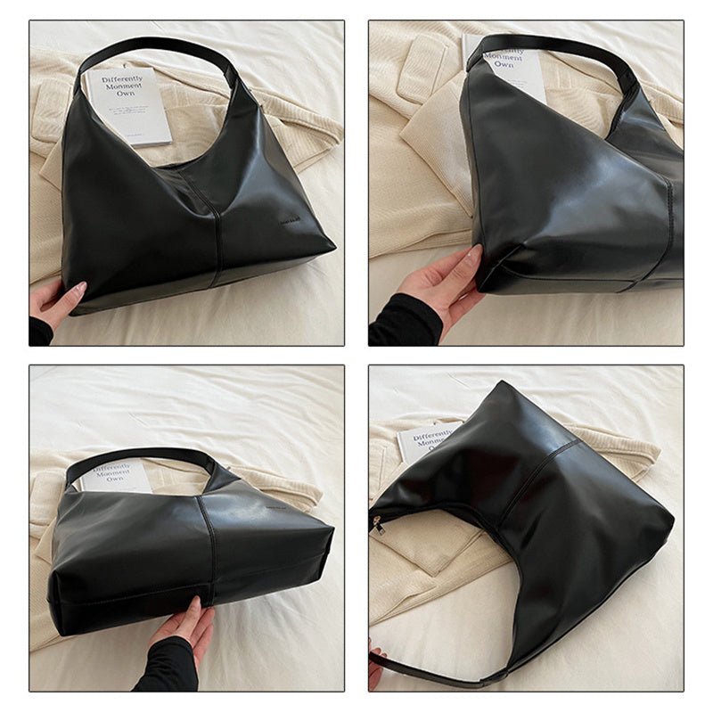 Sac baguette cuir noir jolieandjuliette élégant minimaliste vue multiple