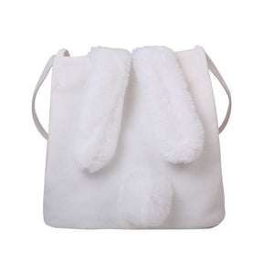 Sac bandoulière blanc jolieandjuliette oreilles de lapin peluche doux élégant