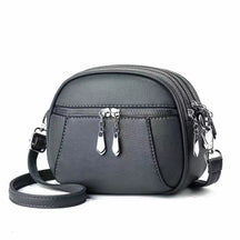 Sac bandoulière cuir gris jolieandjuliette compact multi-poches femme élégant