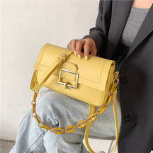 Sac bandoulière jaune jolieandjuliette avec boucle carrée et chaîne détachable