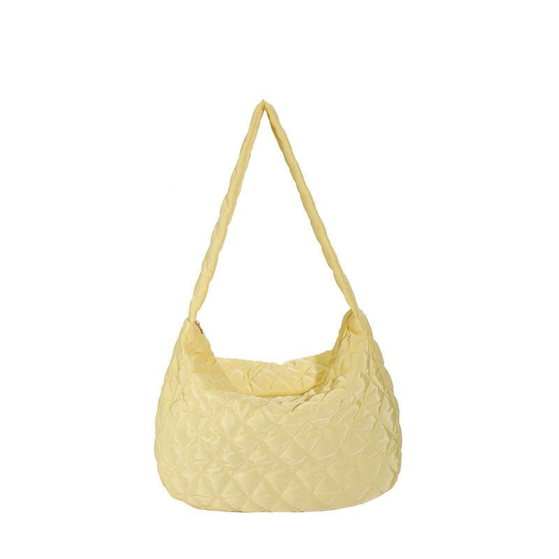 Sac bandoulière matelassé jaune pastel jolieandjuliette style hobo tendance été