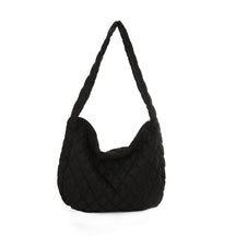 Sac bandoulière matelassé noir jolieandjuliette style hobo en coton souple