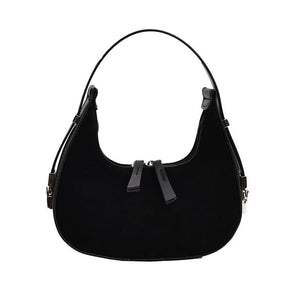 Sac bandoulière noir demi-lune jolieandjuliette élégant avec fermeture éclair