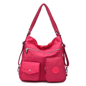 Sac bandoulière rose jolieandjuliette multipoches polyvalent femme casual chic