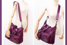 Sac bandoulière violet jolieandjuliette multipoches polyvalent femme pratique élégant