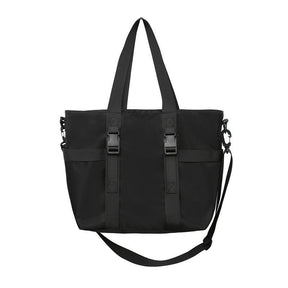 Sac cabas noir jolieandjuliette en polyester avec double boucle et bandoulière ajustable