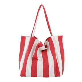 Sac cabas rayé rouge et blanc jolieandjuliette grand format plage été