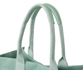 Sac cabas vert menthe jolieandjuliette anses tissées détail gros plan