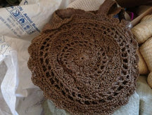 Sac rond en crochet marron jolieandjuliette style bohème plage été