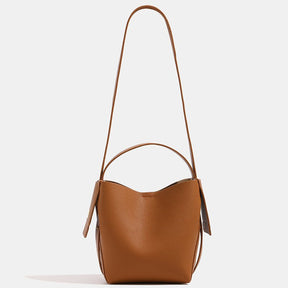 Sac bucket camel jolieandjuliette en cuir avec bandoulière longue élégant