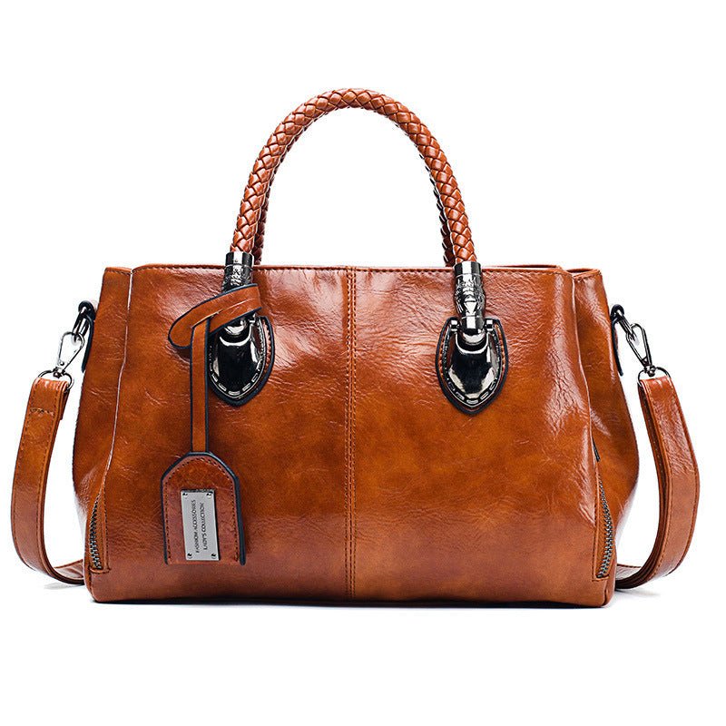 Sac à main cuir cognac jolieandjuliette bandoulière tressée vintage élégant femme