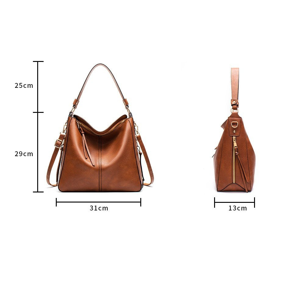 Sac hobo cuir cognac jolieandjuliette spacieux avec dimensions détaillées