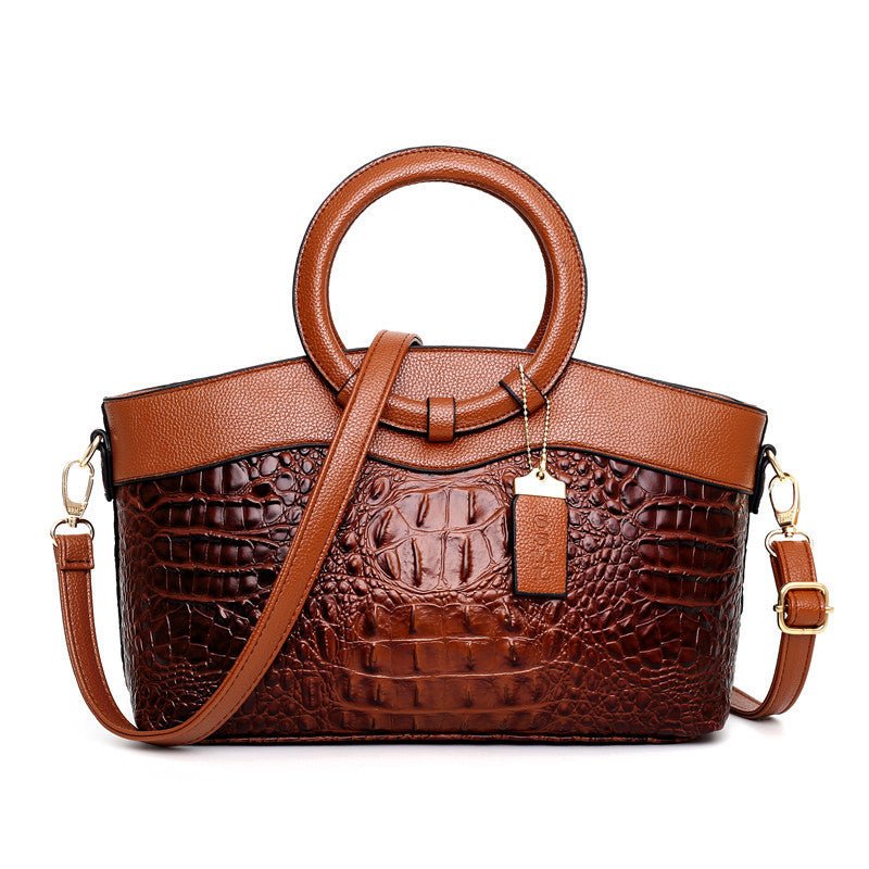 Sac à main cuir marron effet croco jolieandjuliette bandoulière élégant femme