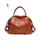 Sac à main en cuir marron cognac jolieandjuliette style bowling élégant pour femme