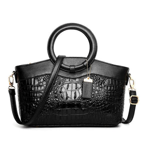 Sac à main cuir noir motif croco jolieandjuliette bandoulière luxueux élégant