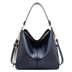 Sac hobo cuir noir jolieandjuliette bandoulière zips dorés élégant spacieux