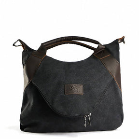Sac fourre-tout en cuir noir et suède jolieandjuliette élégant pour femme