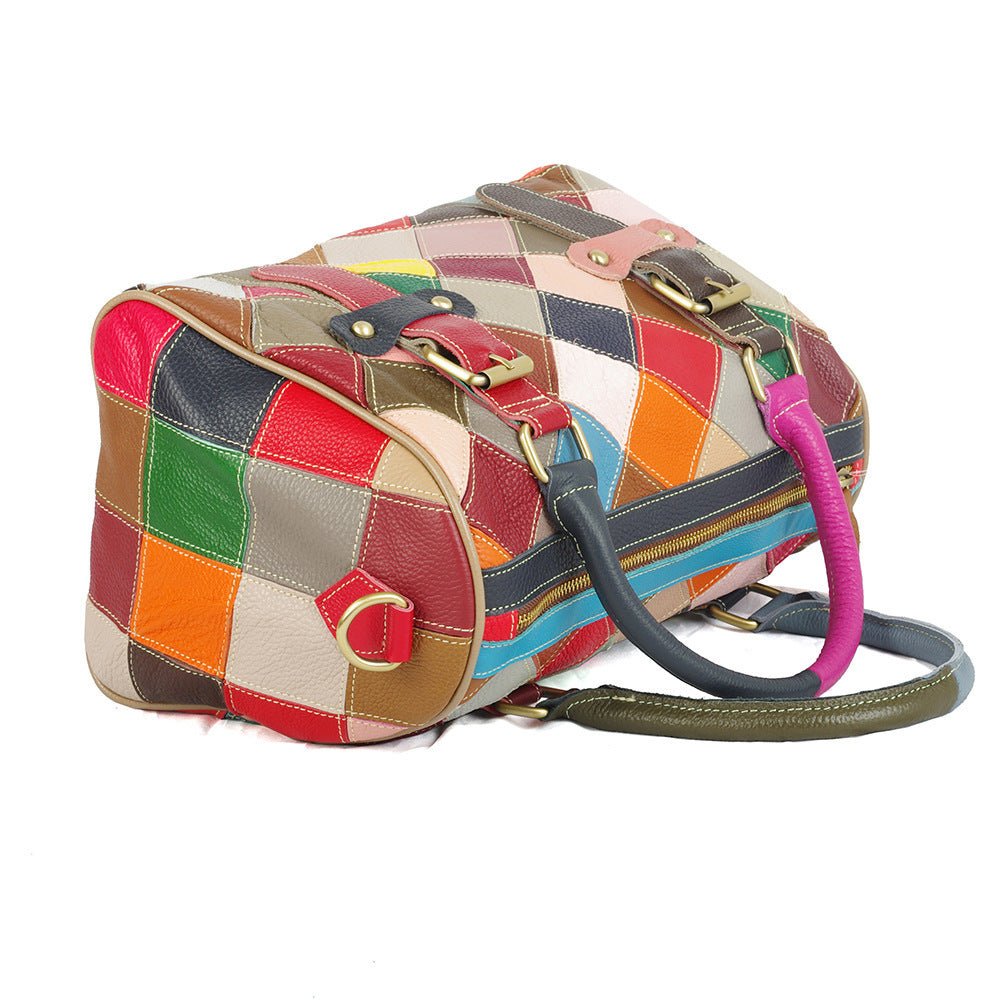 Sac à main cuir patchwork multicolore jolieandjuliette bandoulière femme tendance