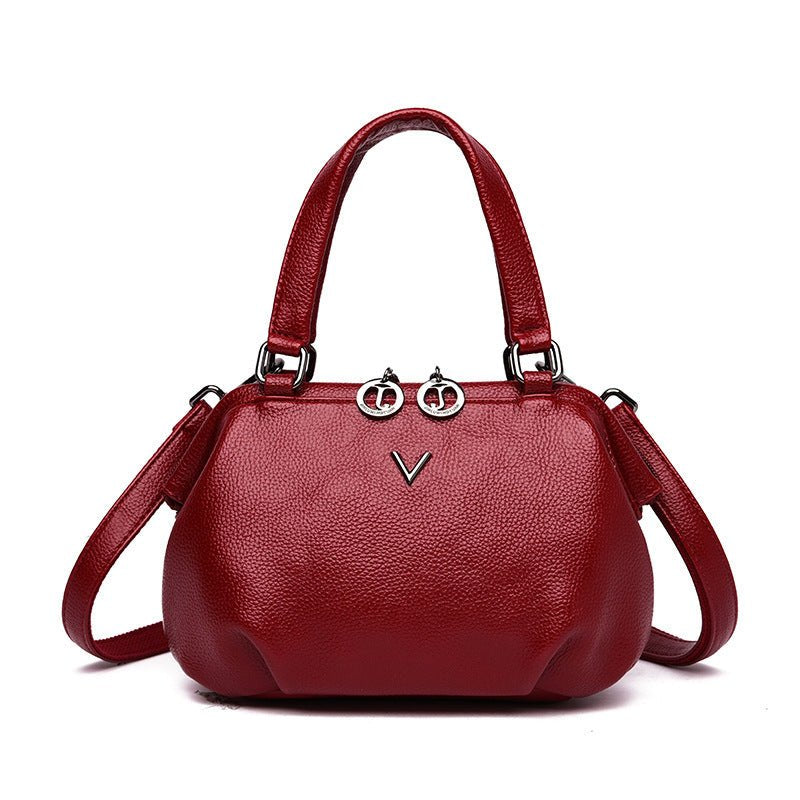 Sac à main cuir rouge bordeaux jolieandjuliette élégant forme unique femme