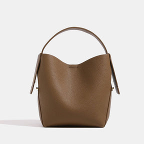 Sac hobo cuir taupe jolieandjuliette texture grainée élégant pour femme