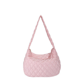 Sac à épaule matelassé rose pastel Jolie and Juliette style hobo chic tendance